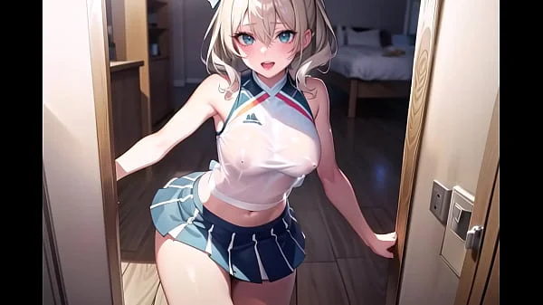 Hot Anime Cheerleader Motivating You Transparent Cloth (with pussy masturbation ASMR sound!)