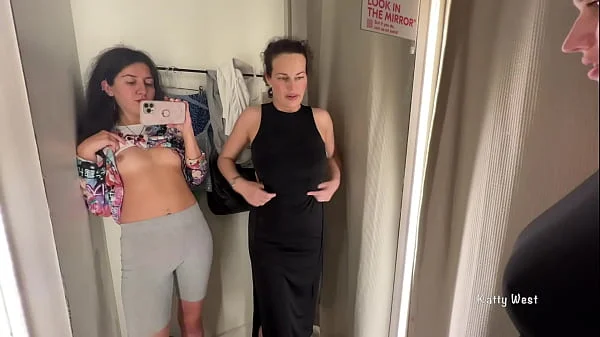 Two horny bitches in the public locker room